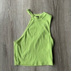 Zara green size small off shoulder asymmetrical tank top